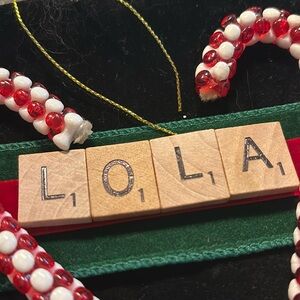 Ornament LOLA Personalized Tiles PLUS 2 Candy Cane Ornaments GIFTBAG Fin…